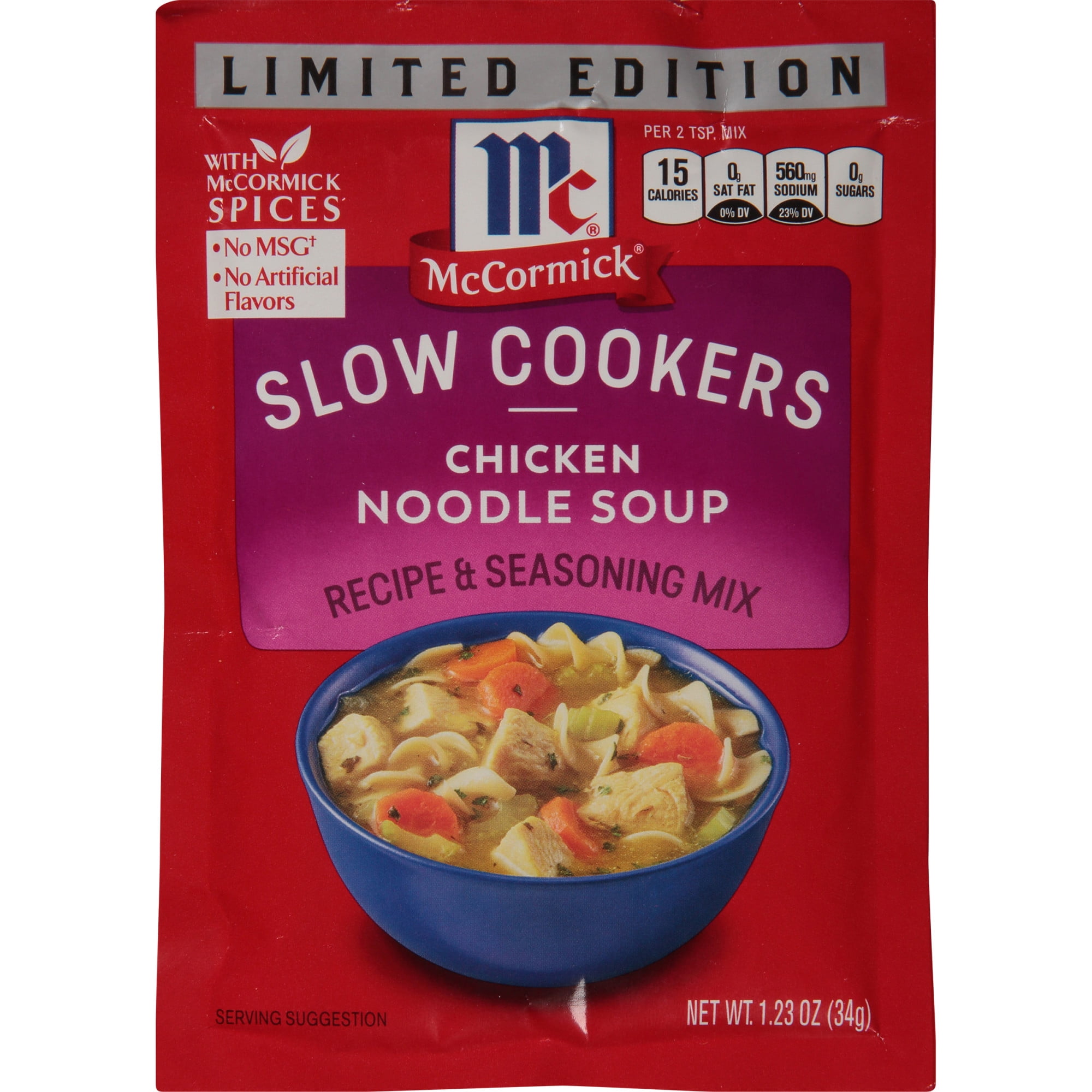 McCormick Slow Cooker Chicken Noodle Soup Recipe & Seasoning Mix, 1.23