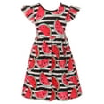 thumbnail image 1 of Toddler Girls Lovely Stripe Watermelon Summer Birthday Party Flower Girl Dress Red 2T XS (P201413P), 1 of 3