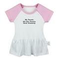 thumbnail image 5 of Pack of 2, I Still Live with My Parents & My Parents Did Not Practice Social Distancing Funny Dresses, Newborn Baby Skirts, Infant Princess Dress, Toddler Frocks (Pink Raglan Dresses, 12-18 Months), 5 of 5