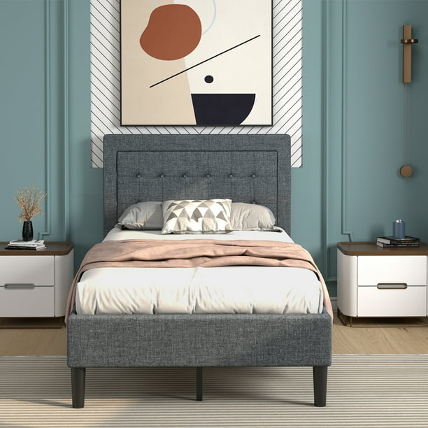 102-G　幅75cm Free Shipping! Costway Twin Size Upholstered Bed Frame