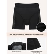 Ocean Blues Women's High-Waisted Board Shorts with Mesh Splicing Swim Bottoms Swim Shorts Size L