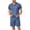 Blue, variant on Vedolay Summer Short Sets Men 2 Piece Outfits Men's 2 Piece Outfits Tropical Hawaiian Short Sleeve Button Shirt and Drawstring Shorts Set,Black XL