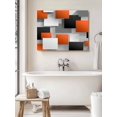thumbnail image 6 of Orange Gray Black Wall Art for Living Room,Canvas Picture Wall Decor for Bathroom Bedroom,Modern Abstract Geometric Plaid Painting Artwork for Office Kitchen Hallway Dining Room Home Decor 16"x20", 6 of 8