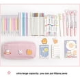 thumbnail image 4 of Estuche para lápices Kawaii con 3 pines Estuche para lápices estético Papelería Kawaii Útiles escolares Kawaii (rosa), 4 of 5