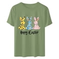 thumbnail image 4 of UPPADA Easter Femmes Oeufs Imprimé T-Shirts Heureux Easter Graphique Bunny Lapin Mignon T-Shirts Manches Courtes Décontracté Col Rond T-Shirts Été Basique Coupe Régulière Chemises Vert,G, 4 of 5
