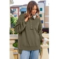 thumbnail image 4 of SHEWIN Women's Oversized Sweatshirt Casual Long Sleeve Button Henley Neck Pullover Sweatshirts for Women Light Patchwork Shirts Green, 4 of 11