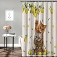 thumbnail image 2 of Summer Tropical Lemon Shower Curtain, Farm Lovely Cats Shower Curtain Set with Hooks, Spring Summer Waterproof Fabric Shower Curtains for Bathroom Decor, 72x72 Inch Bath Curtain, 2 of 6