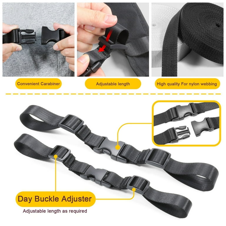 ZALAOR Adjustable Backpack Chest Strap With Buckle - 2 Pairs Black