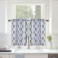 thumbnail image 6 of Haperlare Cafe Curtains 28"W x 30"L Leaf Print Bathroom Window Curtains Farmhouse Light Filtering Half Window Tier Curtains Kitchen Curtain Sets, Navy/Gray, Set of 2, 6 of 6