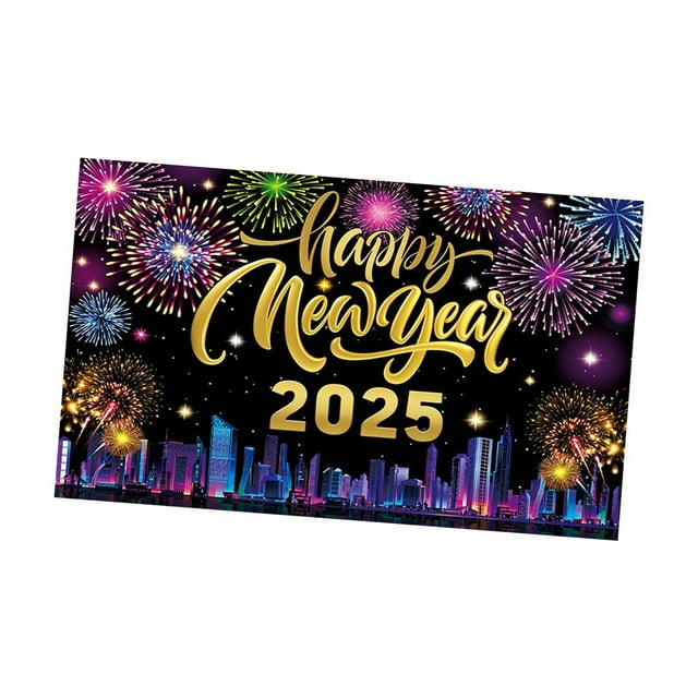 Fondo de Año Nuevo 2025 Soledad Decoración de Gran Tamaño 180 cm x 115 cm