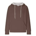 thumbnail image 4 of BODOAO Womens Hoodies Sweatshirts Hoodies for Women Solid Color Fall Hooded Pullover Hoodie Basic Sweatshirts Pullover Sweaters Casual Comfy Tops Trendy Fall Outfits Winter Clothes 2025 Coffee S, 4 of 5