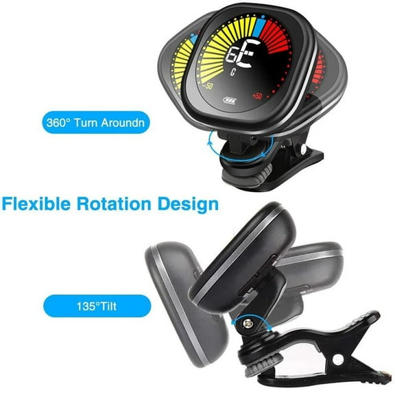 QHUDLV Cherub Rechargeable Guitar Tuner Clip on Tuner LCD For Chromatic Tuning I5