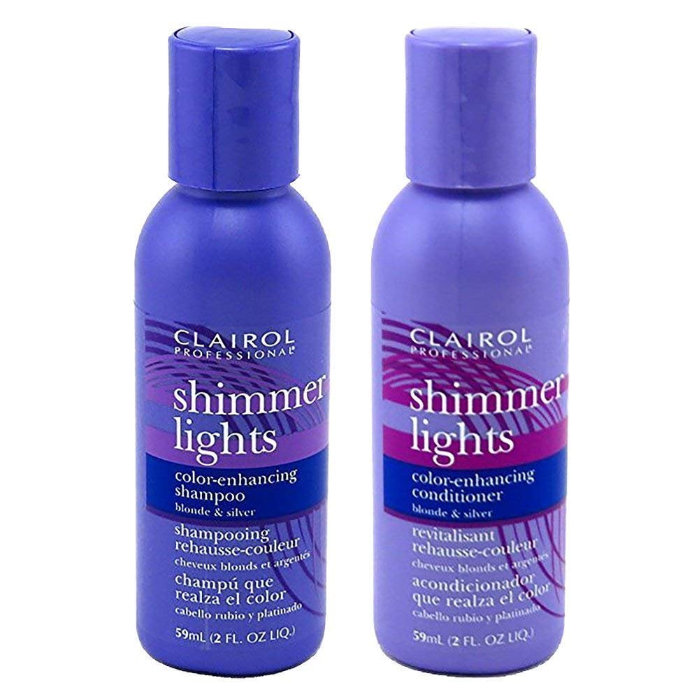 Clairol Shimmer Lights Shampoo Conditioner 2 Ounce (59ml) Travel Size