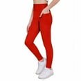 thumbnail image 4 of JTSRKL Girls Athletic Leggings Kids High Waist Lounge Stretch Sports Casual Skinny Pants Dance Workout Running Yoga Pants Red 11-12 Years, 4 of 6