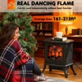 thumbnail image 6 of TopComfy Electric Fireplace Stove Heater with Realistic Log Set Flame Effect Freestanding Design Adjustable Heat Settings for Living Room Bedroom, Black, 6 of 6