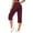 Red, variant on vdgthytj Cargo Capris for Women Straight Leg Elastic Waist Loose Fitted Pleated Summer Casual Hiking Travel Capri Pants with Pockets