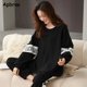 thumbnail image 2 of Conjunto de pijama de manga larga para mujer, ropa de dormir de algodón, con cuello redondo, para Otoño e Invierno, 2 of 5