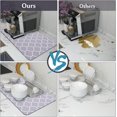 thumbnail image 3 of Coffee Mat Dish Drying Mats for Kitchen Counter 24"X16" Absorbent Hide Stain Anti-Slip Coffee Bar Accessories Under Dish Rack Thick Rubber-backed Pad Grey Moroccan Trellis, 3 of 6
