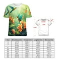 thumbnail image 2 of Flower Hummingbird Women's T-Shirt Short Sleeve T Shirts Tops Tee Ladies Loose T, 2 of 6