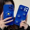 thumbnail image 2 of Compatible with iPhone Case,Blue Cute 3D Flower Floral Camera Lens Protection Soft Shockproof Cover Phone Case (OneFlower,iPhone 14 Plus), 2 of 6