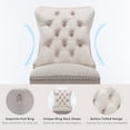 thumbnail image 4 of ODUSE-DAILY Beige Velvet Dining Chairs Set of 4, Kitchen & Dining Room Chairs, Tufted Dining Chairs, FabricUpholstered, Solid Wood, Sillas De Comedor (Beige, 4 Pcs), 4 of 12