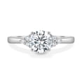 thumbnail image 2 of ESTE ORIGIN 1.15ctw Round Lab Grown Diamond Trinity Accent Ring 14K White Gold Ring for Women US 5.5, 2 of 8