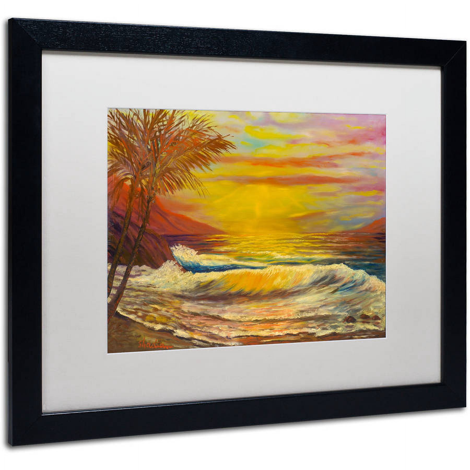 Trademark Fine Art "A Tropical Lagoon" Canvas Art by Manor Shadian, White Matte, Black Frame