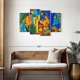 thumbnail image 3 of Elephant Stock Cactus Jumble Wall Art - Horizontal Multi Panel Canvas - Living Room Wall Decor - Floral And Botanical Multi Panel - Blue And Orange Decor - 43" x 27", 3 of 8