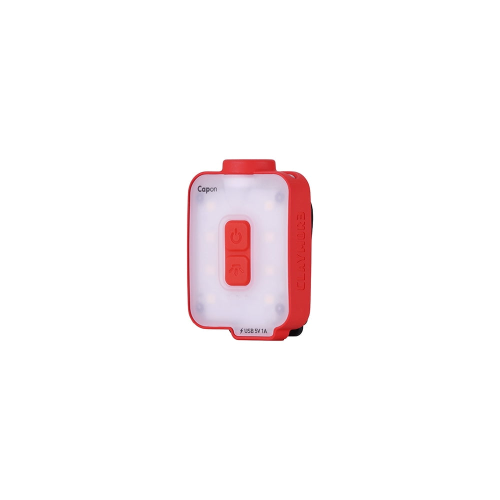 Claymore Capon 40B (Red) - LED Rechargeable Clip-On Cap Headlamp, Lightweight Hat Light for Camping, Running, Hiking, Emergency & Industrial Use, Waterproof, USB-C, Up to 12 Hours of Battery Life.