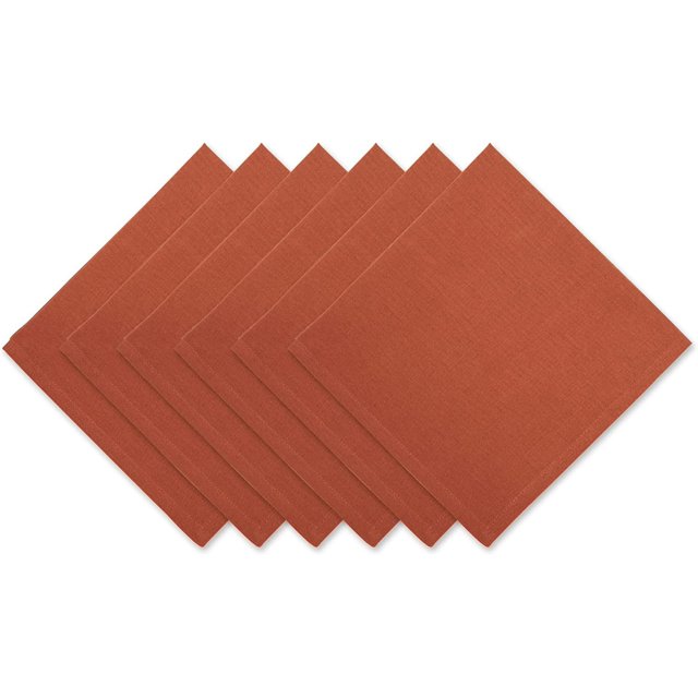 DII Solid Napkin Set Collection, 20x20, Cinnamon, 6 Piece