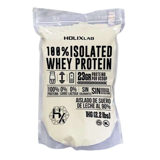 Holix Lab Proteína Aislada de Suero de Leche 90% Whey Isolate Sin Sabor 1 kg
