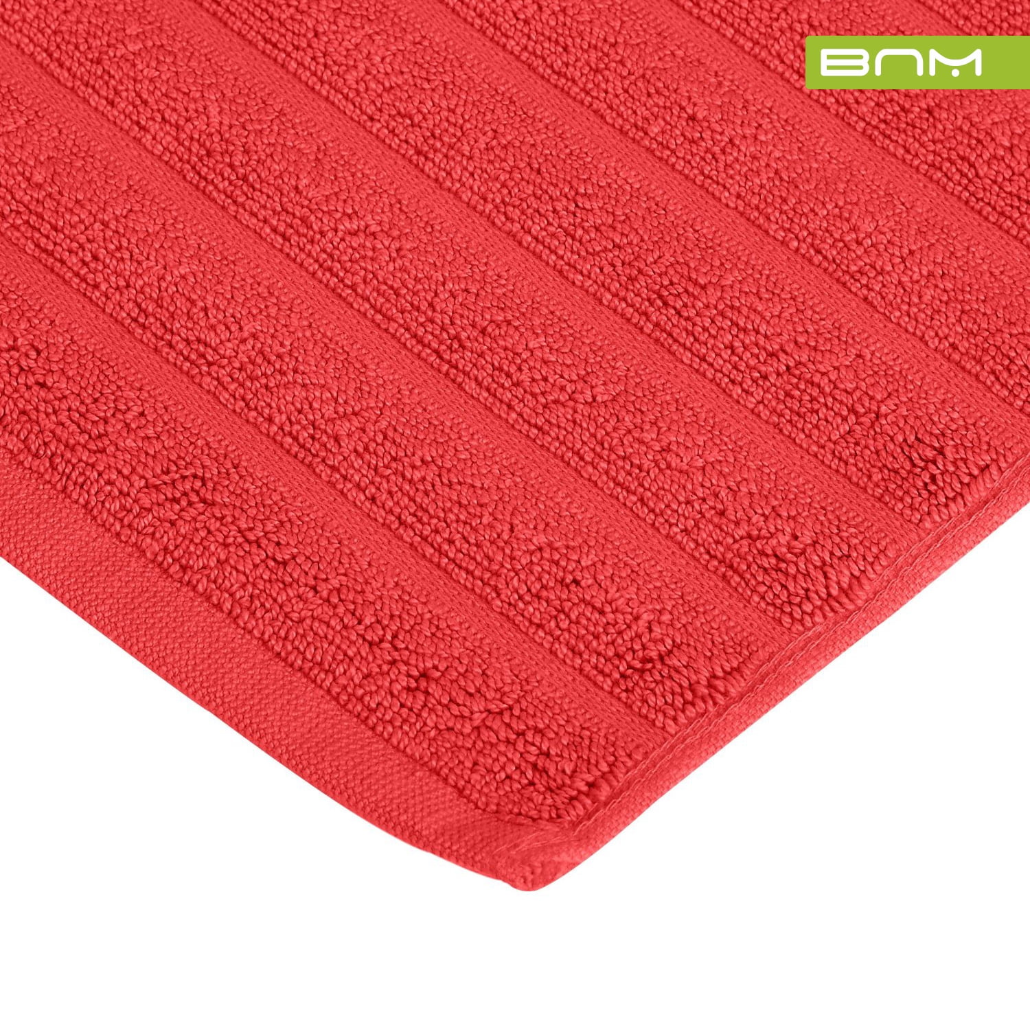 Lined 100% Combed Cotton Bath Mats Set for Bathroom 2 Piece, Cranberry