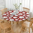 thumbnail image 3 of Red Baseballs Pattern Round Fitted Tablecloth with Elastic Edge,Dining Table Cover Waterproof,Outdoor Round Tablecloth for Camping,Dining,Indoor and Outdoor, 3 of 7