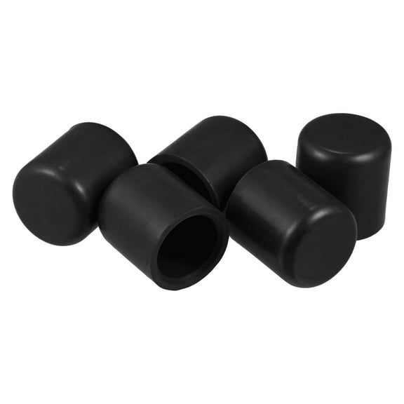 Unique Bargains 5 Pcs 25mm 0.98" Silicone Hose Cap Intake Vacuum Hose Tube End Caps Plug for Car Black