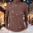 thumbnail image 4 of WTXUE Sequin Tops Turtleneck Pullover Sweater for Women Sparkle Long Sleeve Blouses Trendy Glitter Sweatshirt Party Slim Fit Shirts Knitted Casual Pullover Fashion Tops Coffee Xl, 4 of 6
