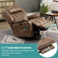 thumbnail image 4 of MEETWARM Large Power Lift Electric Recliner Chair with Extended Footrest for Big Tall Man, Overstuffed Wide Recliner with Massage and Heat, 2 Remote Controls/USB Ports/4 Side Pockets(Brown), 4 of 8