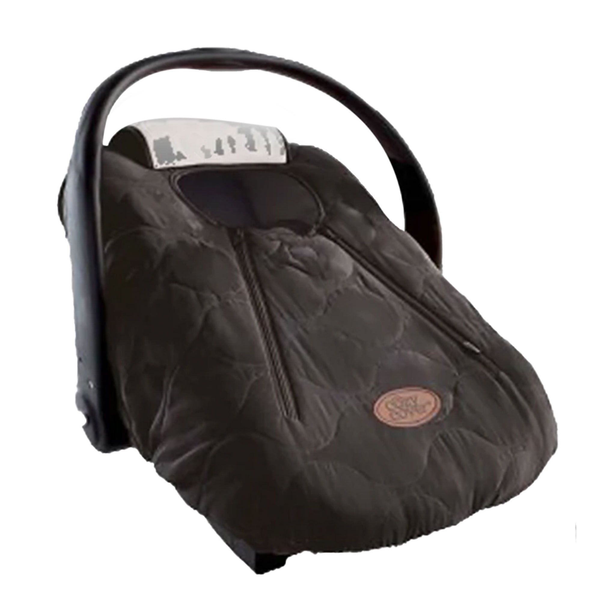 CozyBaby Quilted Car Seat Cover with Dual Zippers and Elastic Edge Black