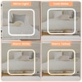 thumbnail image 4 of TROPOW Vanity Desk with Mirror and LED Lights, Makeup Vanity Desk with Sliding Mirror, Power Outlet, 3 Color Adjustable Light, Dressing Table with 4 Drawers,Marble White, 4 of 8