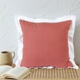 thumbnail image 3 of LR Home Ox Bay Hand-Woven Pink/White Bordered All-Natural Cotton Pillow Cover, 3 of 9