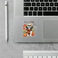 thumbnail image 2 of Hello Fall Shih Tzu Scarf Welcome Autumn with Leaves Pumpkins Cutout Transfer Sticker Lion Dog Lover Gifts Transparent Decal Art Decor - 00011, 2 of 5