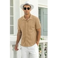 thumbnail image 2 of Iceglad Men's Casual Button Down Shirts Short Sleeve Shirts Vacation Beach Summer Hollow Out Tops, 2 of 7