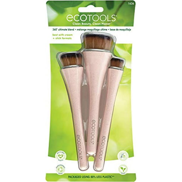 EcoTools Ultimate Blend Makeup Brushes, For & Stick Makeup, Foundation, Concealer, Highlighter, Blush Set of - Walmart.com