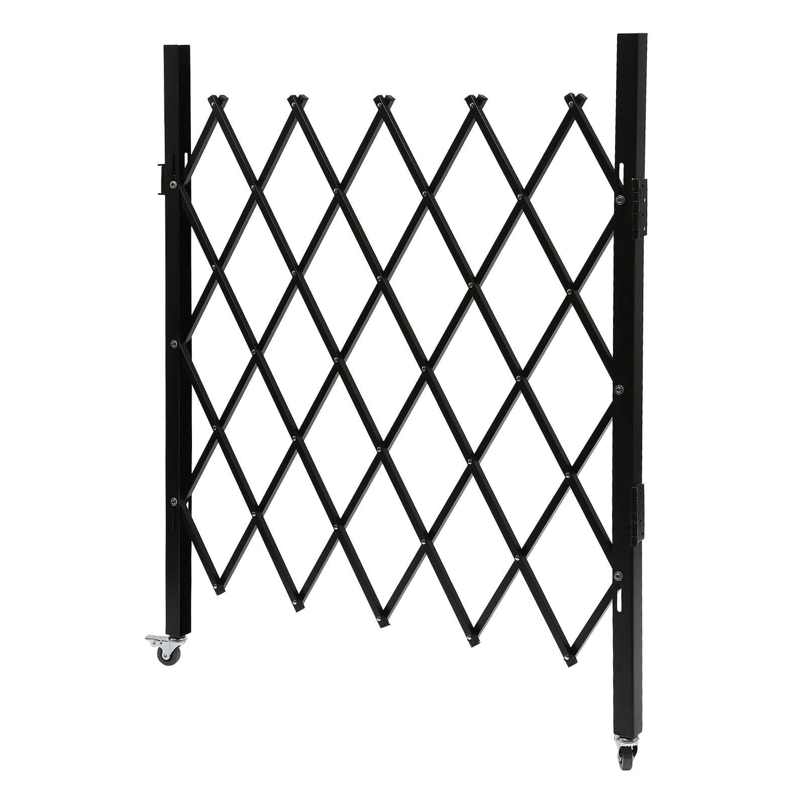Single Folding Security Gate, 48" H x 37" W Folding Door Gate, Iron Gate, Flexible Expanding Security Gate, Rolling Barricade Gate for Basements, Garages, Storefronts, Kindergartens, and More