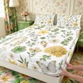thumbnail image 5 of Manfei Watercolor Floral Leaves King Sheets 4pcs,Rustic Flying Butterfly Bedding,1 Flat Sheet,1 Fitted Sheet and 2 Pillowcases, 5 of 6