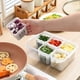 thumbnail image 5 of Paquete de 2 contenedores de almacenamiento de alimentos con tapas, bandeja para frutas y verduras con 12 divisores pequeños, contenedores de almacenamiento de plástico para nevera, despensa, 5 of 5