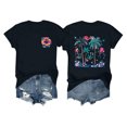 thumbnail image 1 of Mujeres Manga Corta Tops Impreso Cuello Redondo Camiseta Superior, Poliéster Spandex Vintage Humor, 1 of 3