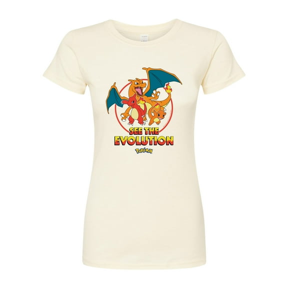 Pokémon - Charmander See The Evolution - Juniors Fitted Graphic T-Shirt
