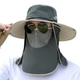 thumbnail image 3 of Men's Wide Brim Sun Hat with Detachable Face & Neck Flap - Breathable UPF 50+ Fishing & Hiking Cap, Lightweight Outdoor Work Hat Army Green One Size, 3 of 6
