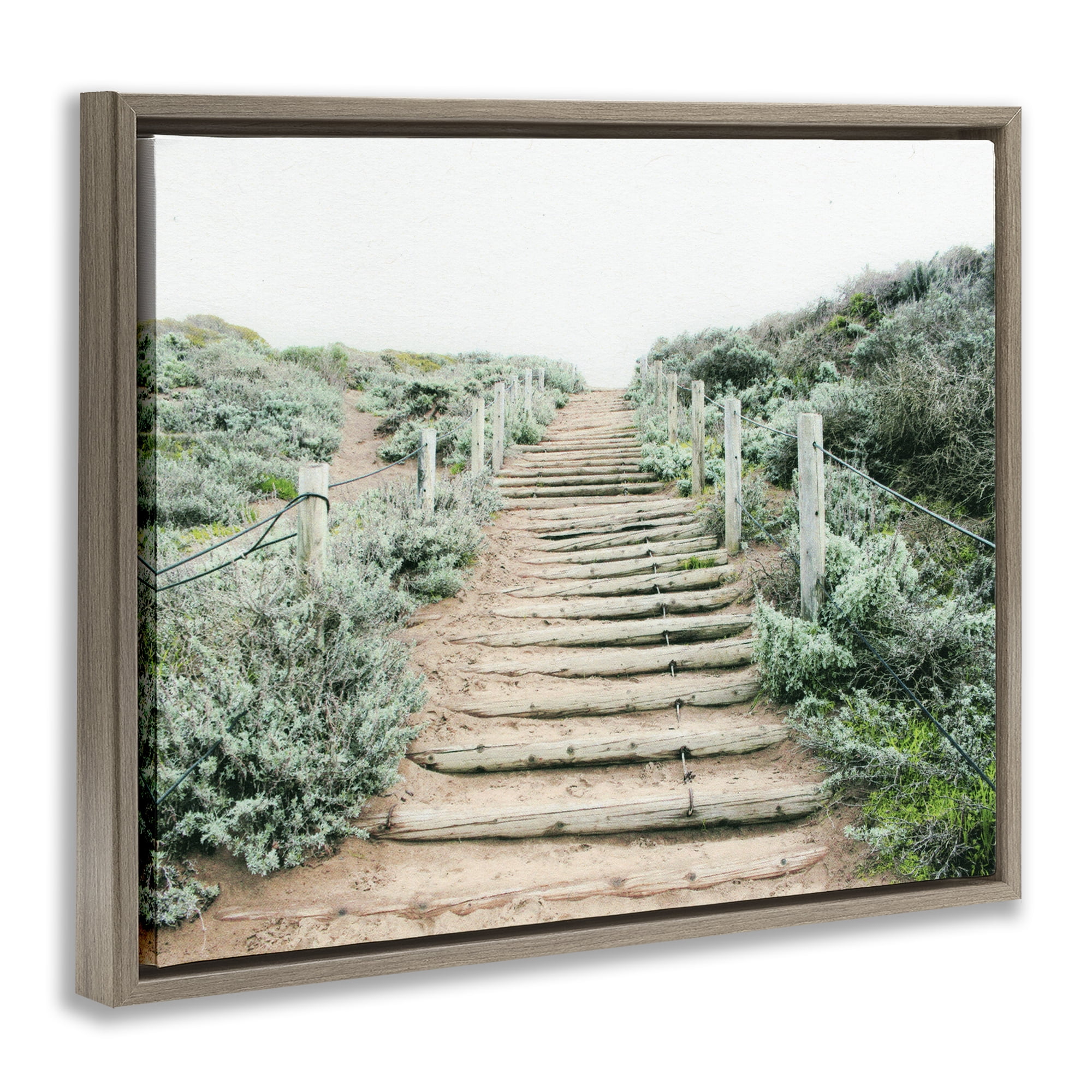 Stupell Industries Stairway To Heaven Path Brown Framed Floater Canvas Wall Art, design by Leah Noel Art