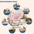 thumbnail image 4 of X-Large Saucer Chair, Comfy Oversized Folding Chair, Faux-Fur Reading Chair for Teens, Adults, Foldable Accent Lazy Chair, Metal Frame Lounge Chair for Living Room, Bedroom, Dorm, Pink, 4 of 12